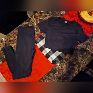 Ladies Black Two-piece Workout Set